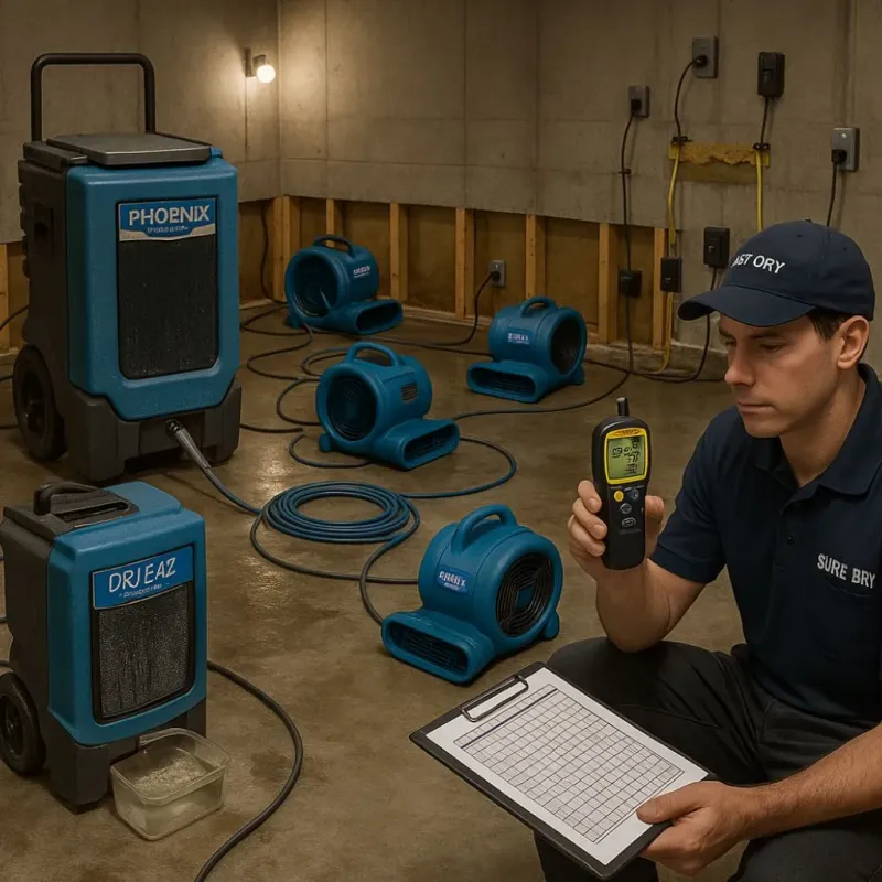 Structural Drying and Dehumidification process in Loris, SC